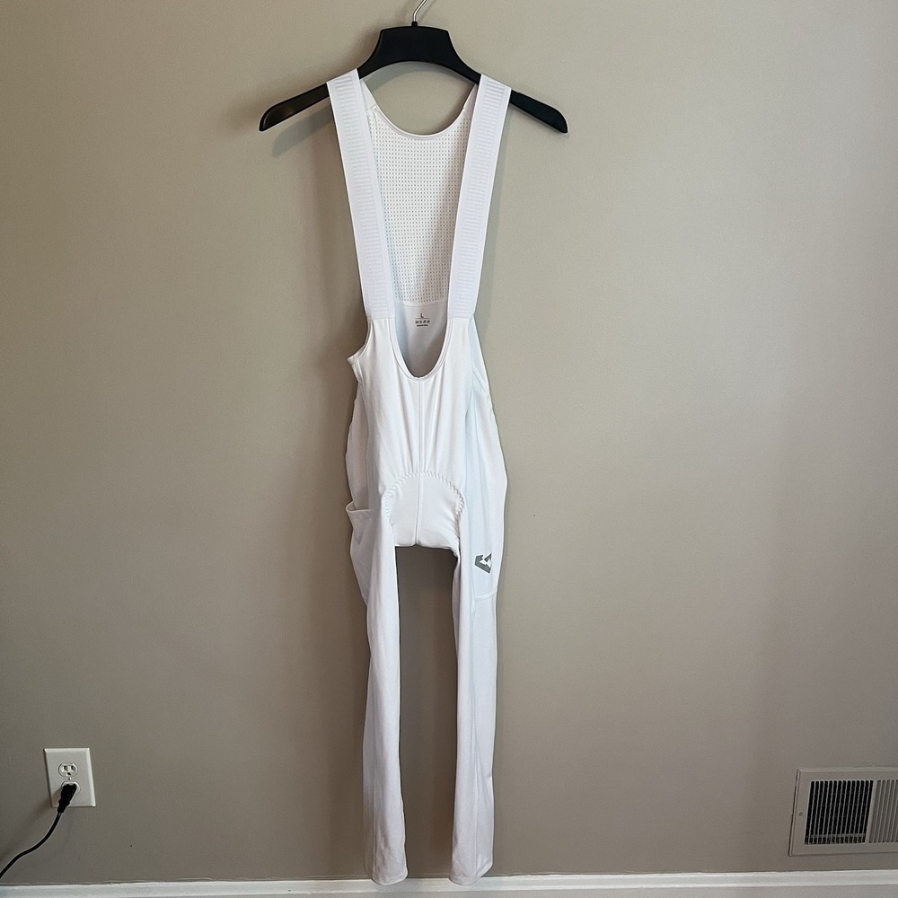 Cycling Bib Pant L White Padded Solid Unisex Adults 3/4 Length Cropped Biking